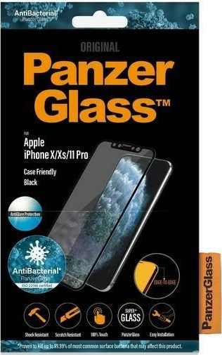 Xham mbrojtës PanzerGlass Edge-to-Edge Pro për iPhone X, Xs, 11 Pro, Anti-Glare, me kornizë të zezë
