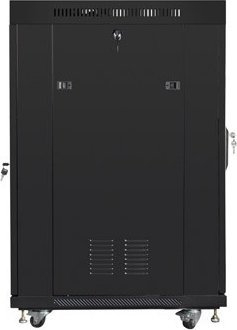 Kabinet rack në këmbë Lanberg 19" 22U, 600x800, me derë xhami, i zi