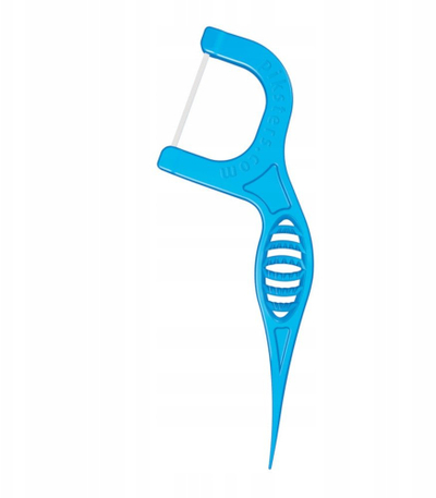 Përkthyes fijesh dentare Piksters SupaGRIP Smooth Floss, 2 në 1, 40 copë, blu