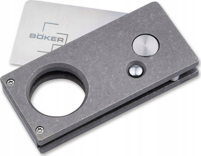 Thikë Boker Plus Cigar Cutter, çelik 440C, dorezë titani, gri