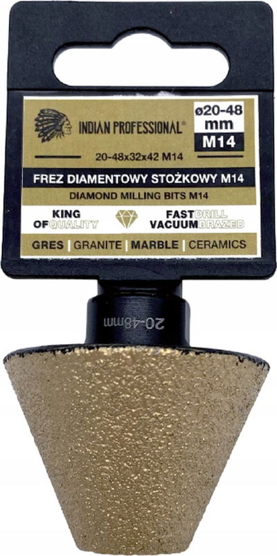 Freza konike Indian Professional Diamond Conical Cutter M14, 20-48mm, metalike