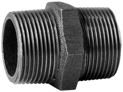 Nyje metalike FITTING Nipple STRONG FIT 280C-2, me filetë mashkull 2", deri 25 bar, e zezë