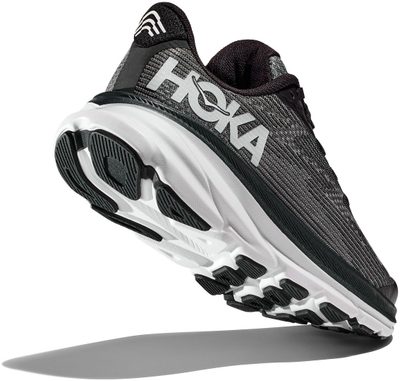 Atlete vrapimi Hoka Clifton 9 Youth, tekstil sintetik, shollë e trashë, zi bardhë