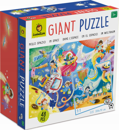 Puzzle gjigant Ludattica Giant Space, 48 copa, 100x70 cm, me ngjyra
