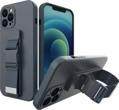 Mbulesë telefoni Rope Case, silikon, me rrip dore, blu navy