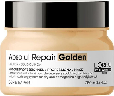 Maskë për flokë të thatë edhe të dëmtum L'Oreal Professionnel Serie Expert Absolut Repair Golden Mask, 250 ml