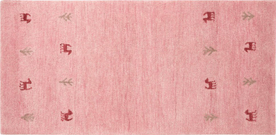 Tapet leshi YULAFI Wool Gabbeh, 80 x 150 cm, rozë