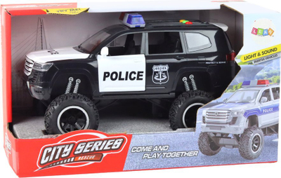Makinë lodër policie Leantoys Raptor, 1:14, drita dhe tinguj, e zezë