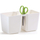 Vazo barishtesh Prosperplast Twins Cube, 2.5L, me gërshërë Herbs Cut, e bardhë