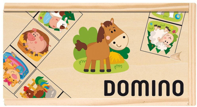 Lojë domino Woody Pets, 28 copa, dru, me shumë ngjyra