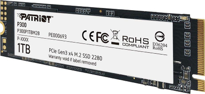 Disk SSD Patriot P300, 1 TB, M.2 2280, PCI-E x4 