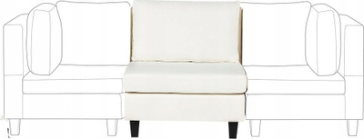 Element kolltuku modular 1-vendsh, 76x76 cm, material poliester, e bardhë