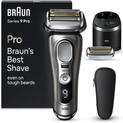 Brisk elektrik Braun Series 9 Pro 9465cc, pa kabull, me stacion pastrimi, gri