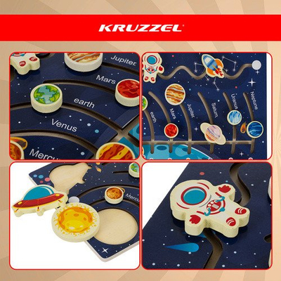Puzzle druri Kruzzel 26696, sistem diellor, edukativ për fëmijë