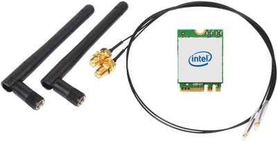 Kit WLAN Shuttle WLN-M22, modul Wi-Fi M.2, me dy antena, i zi