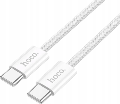 Kabllo kariku Hoco X104 Source Type C në Type C, 60W 3A, 2m, e bardhë