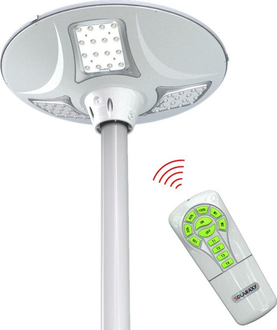 Llambë rruge me diell PowerNeed SLL12, LED, IP65, ngjyrë argjendi