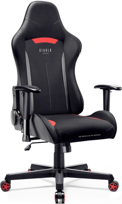 Гејминг стол Diablo Chairs X-ST4RTER, механизам за прилагодување, црно црвена
