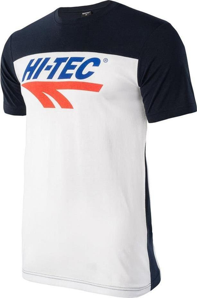 Bluzë sportive Hi-Tec Retro për burra, me mëngë të shkurtra, bardh e zi